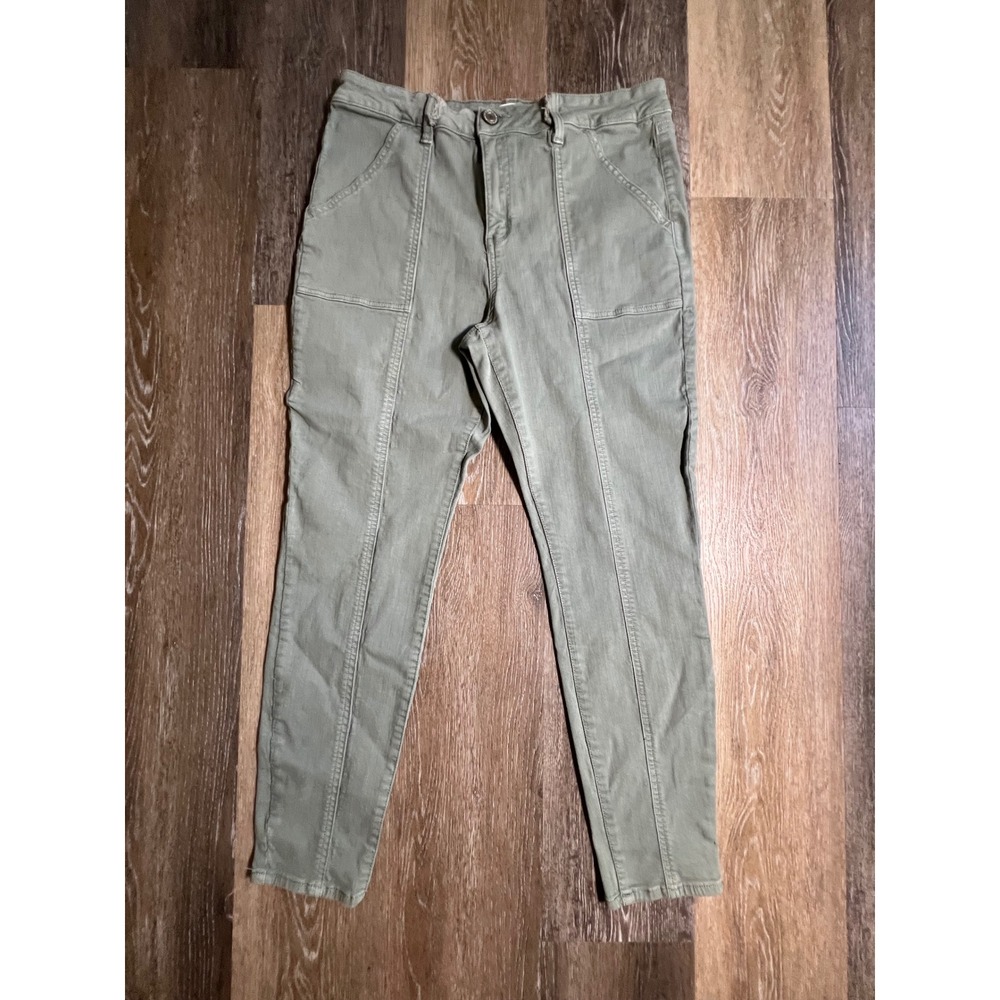 SO Skinny Utility Pants Women 15/32W Olive Green Excellent Seam Detail High Rise